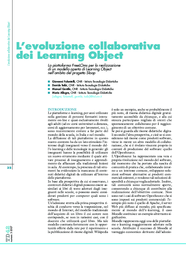 (PDF) The evolution of collaborative Learning Objects