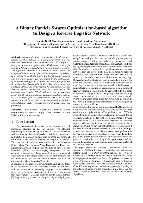 (PDF) A Binary Particle Swarm Optimization-based algorithm to Design a ...