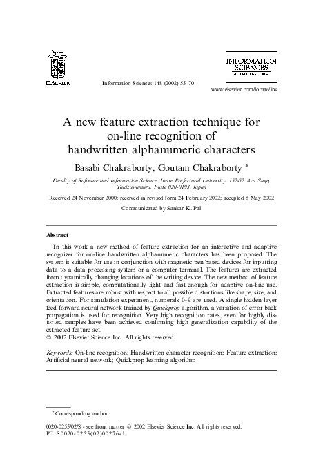 (PDF) A new feature extraction technique for on-line recognition of ...