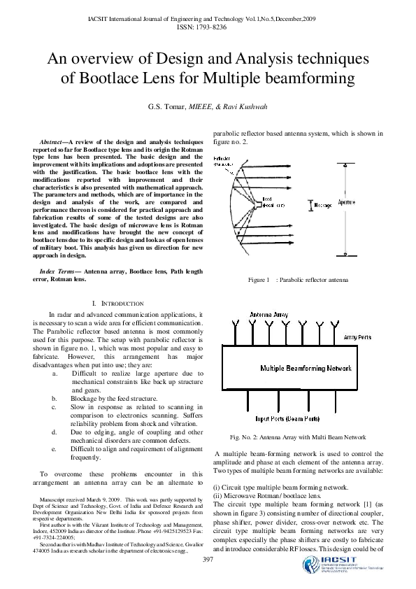 (PDF) An overview of Design and Analysis techniques of Bootlace Lens ...