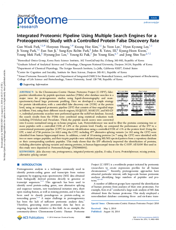 (PDF) Integrated Proteomic Pipeline Using Multiple Search Engines for a ...