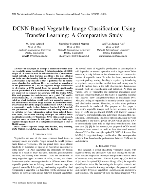 (PDF) DCNN-Based Vegetable Image Classification Using Transfer Learning ...