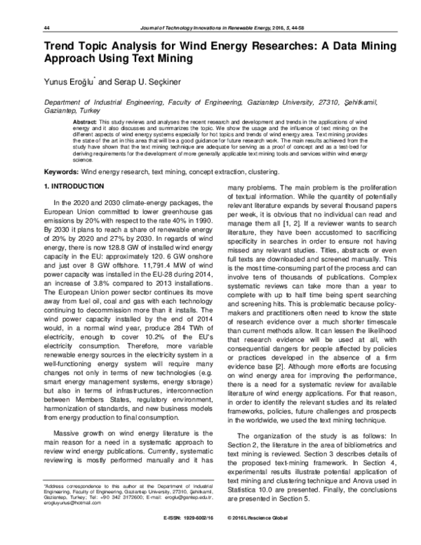 (PDF) Trend Topic Analysis for Wind Energy Researches: A Data Mining ...