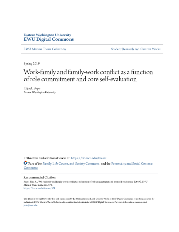 (PDF) Work-family and family-work conflict as a function of role ...