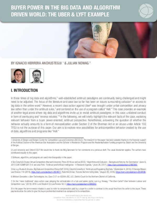 (PDF) Buyer Power In The Big Data And Algorithm Driven World: The Uber ...