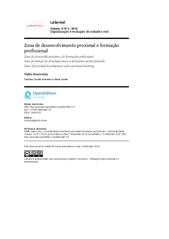(PDF) As Formulações De Vygotsky Sobre a Zona De Desenvolvimento Proximal