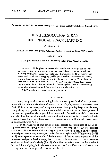 (PDF) High-Resolution X-ray Reciprocal Space Mapping of High Ge Content ...