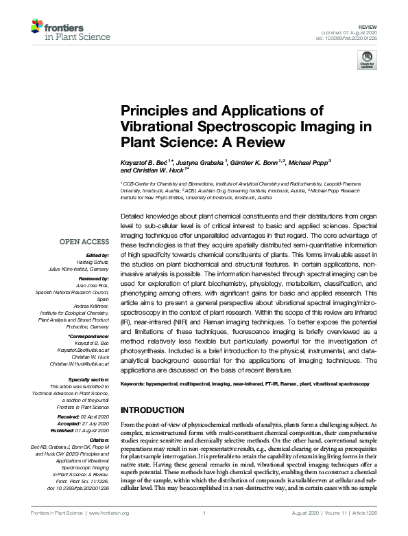 (PDF) Principles and Applications of Vibrational Spectroscopic Imaging ...