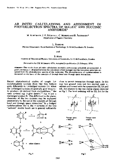 (PDF) Ab initio calculations and assignment of photoelectron spectra of ...
