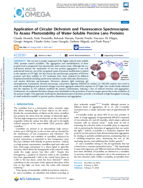 (PDF) Application of Circular Dichroism and Fluorescence Spectroscopies ...