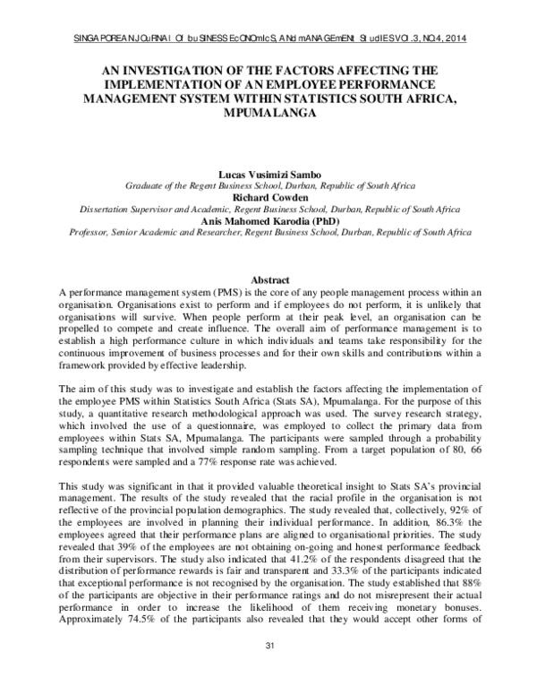 (PDF) An Investigation of Factors Affecting Implementation of Strategic ...