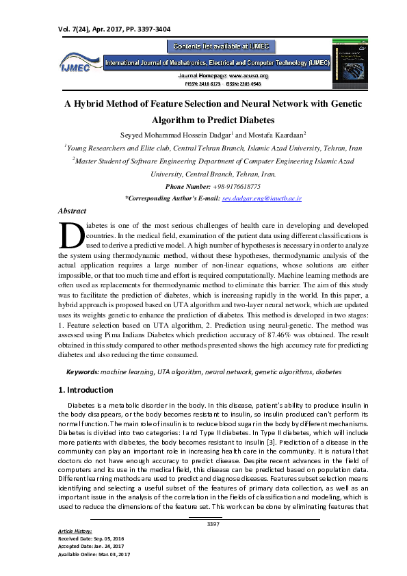 (PDF) A Hybrid Method of Feature Selection and Neural Network with ...