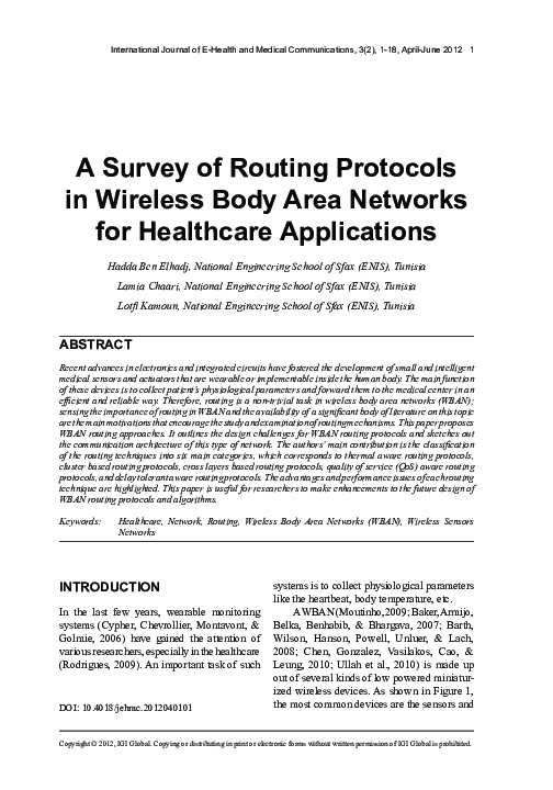 (PDF) A Survey of Routing Protocols in Wireless Body Area Networks for ...