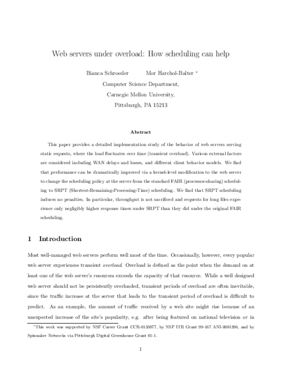 (PDF) Web servers under overload