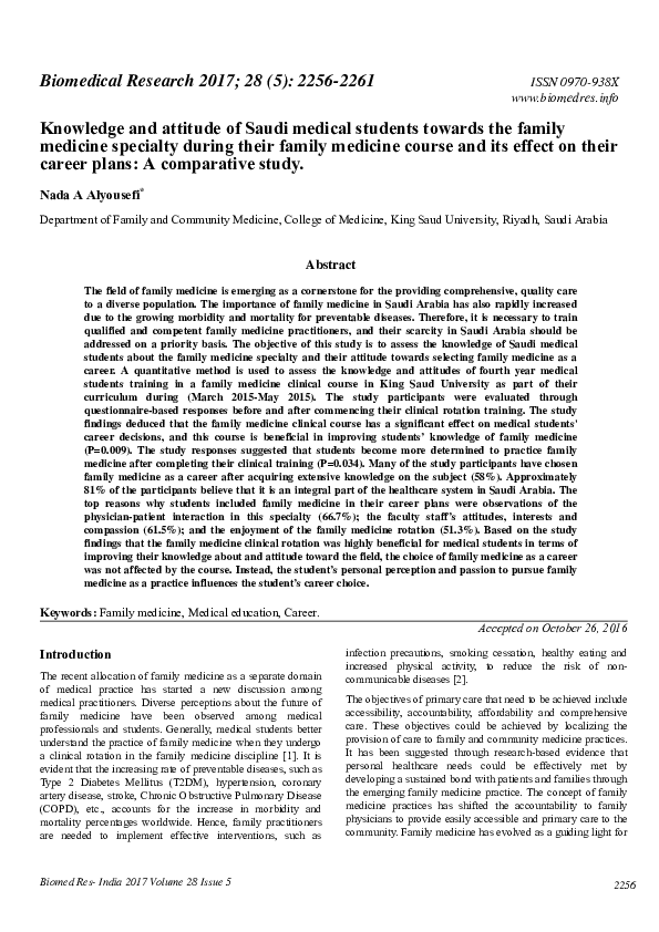 (PDF) Knowledge and attitude of Saudi medical students towards the ...