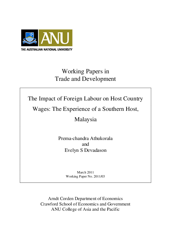 (PDF) The Impact of Foreign Labor on Host Country Wages: The Experience ...