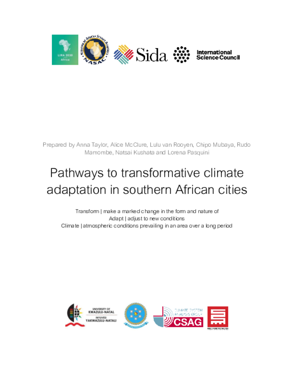 (PDF) Pathways to transformative climate adaptation in southern African ...