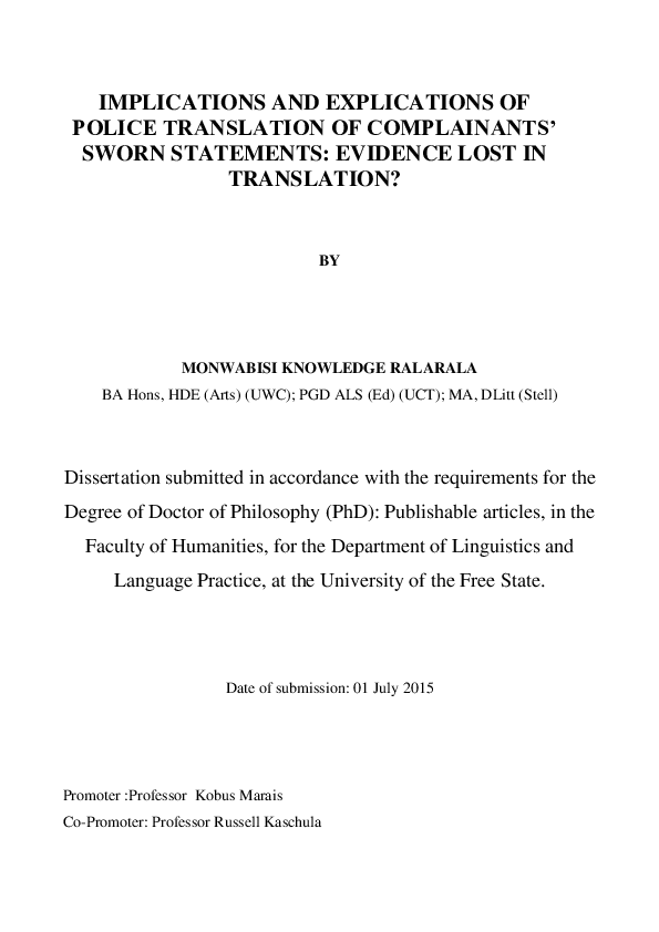 (PDF) Implications and explications of police translation of ...