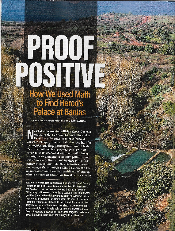 (PDF) Proof Positive: How We Used Math to Find Herod's Palace at Banias