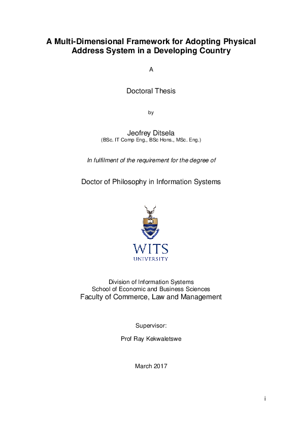 (PDF) A Multi-Dimensional Framework for Adopting Physical Address ...