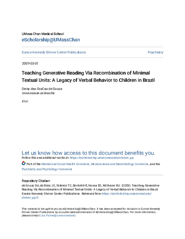 (PDF) Teaching Generative Reading Via Recombination of Minimal Textual ...