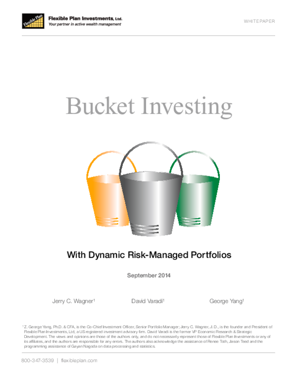 (PDF) Bucket Investing With Dynamic RiskManaged Portfolios September 2014 Jerry Wagner