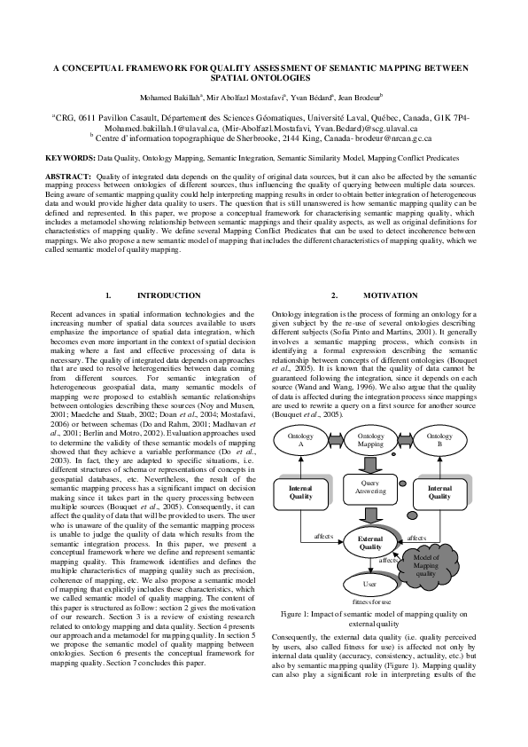 (PDF) A Conceptual Framework for Quality Assessment of Semantic Mapping ...