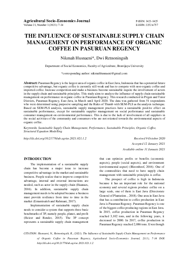 (PDF) The Influence of Sustainable Supply Chain Management on ...