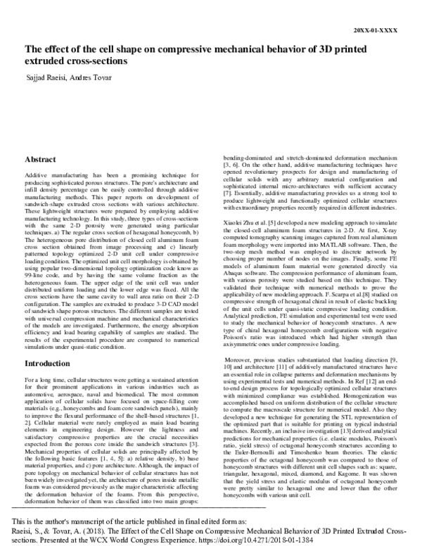 (PDF) The Effect of the Cell Shape on Compressive Mechanical Behavior ...