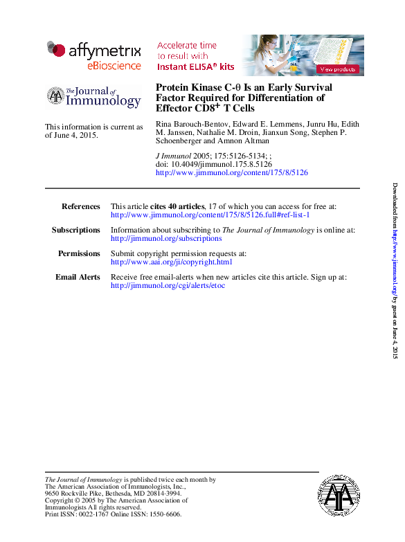 (PDF) Protein kinase C-θ is an early survival factor required for ...