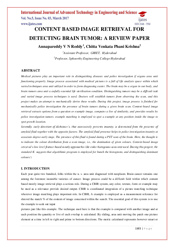 (PDF) Content Based Image Retrieval for Detecting Brain Tumor: A Review ...