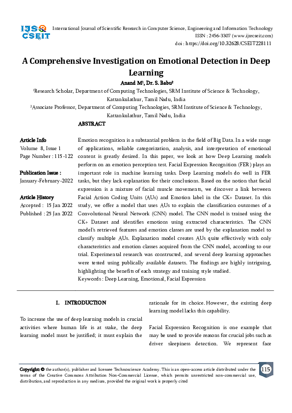 (PDF) A Comprehensive Investigation on Emotional Detection in Deep Learning
