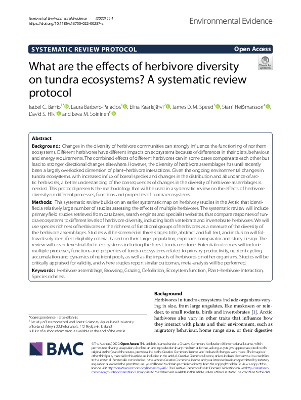 (PDF) What are the effects of herbivore diversity on tundra ecosystems ...