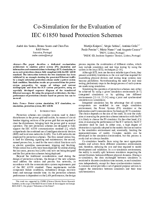 (PDF) Co-Simulation for the Evaluation of IEC 61850 Based Protection ...