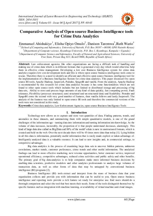 (PDF) Comparative Analysis of Open source Business Intelligence tools ...