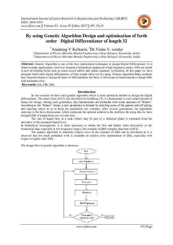 (PDF) By using Genetic Algorithm Design and optimization of forth order ...