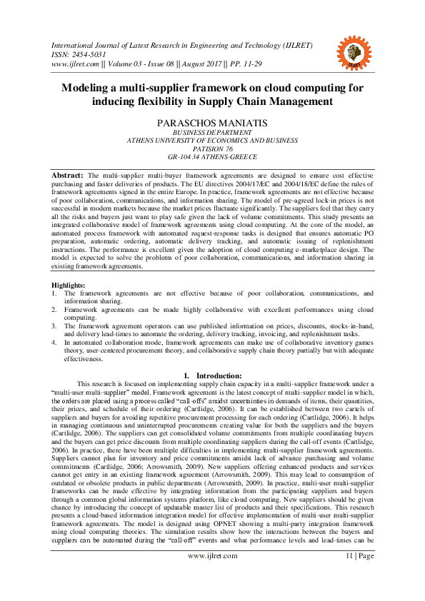 (PDF) Modeling a multi-supplier framework on cloud computing for ...