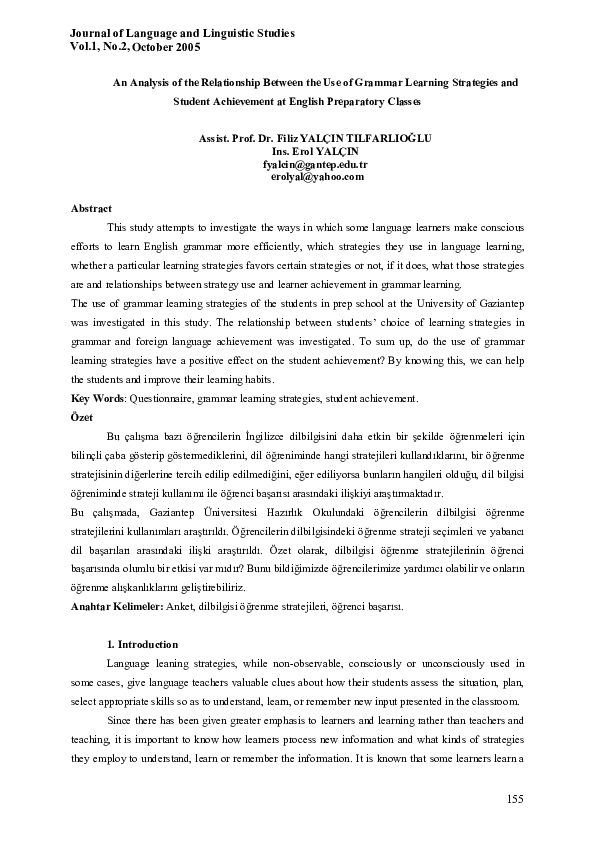 (PDF) An analysis of the relationship between the use of grammar ...