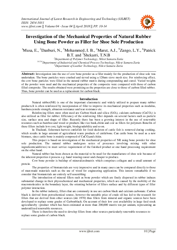 (PDF) Investigation of the Mechanical Properties of Natural Rubber ...