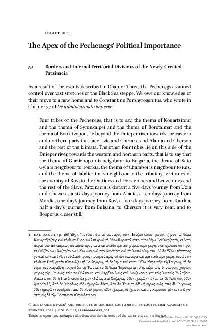 The Apex of the Pechenegs’ Political Importance