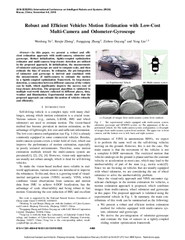(PDF) Robust and Efficient Vehicles Motion Estimation with Low-Cost ...