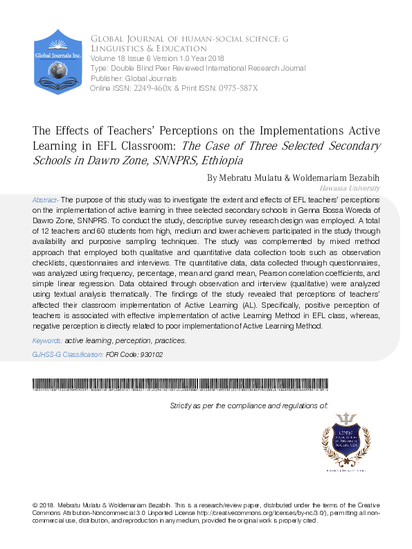 (PDF) The Effects of Teachers’ Perceptions on the Implementations ...