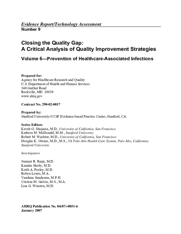 (PDF) Closing the quality gap: a critical analysis of quality ...