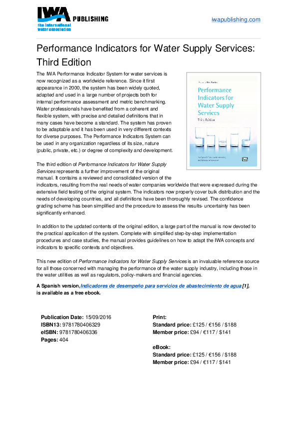 (PDF) Performance indicators for water supply services