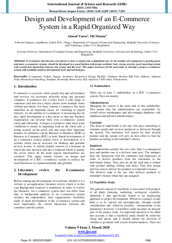 (PDF) Design and Development of an E-Commerce System in a Rapid ...