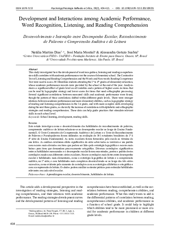 (PDF) Development and interactions among academic performance, word ...
