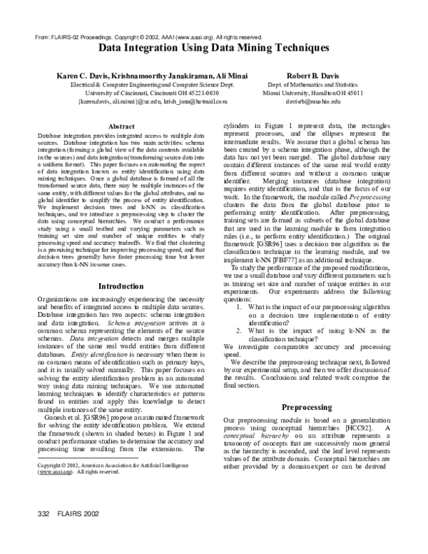 (PDF) Data Integration Using Data Mining Techniques