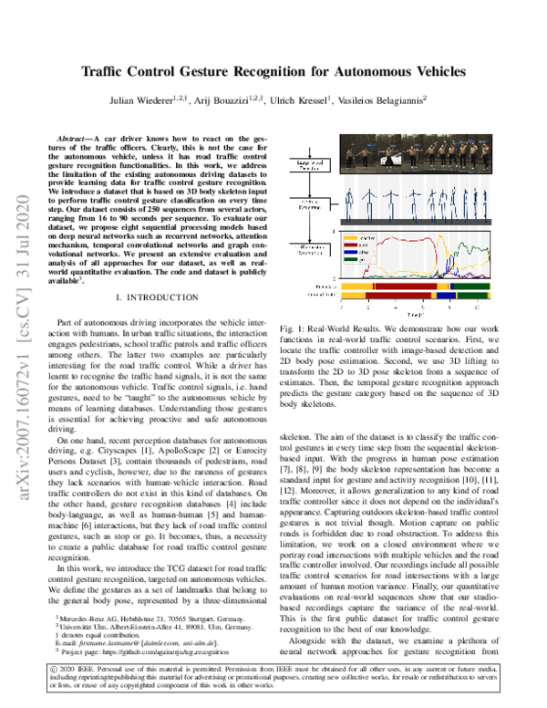 (PDF) Traffic Control Gesture Recognition for Autonomous Vehicles