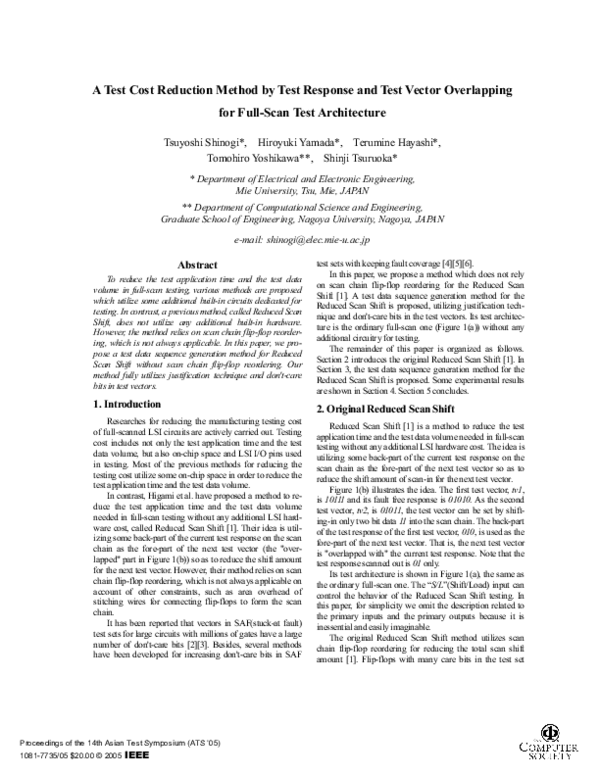 (PDF) A Test Cost Reduction Method by Test Response and Test Vector ...