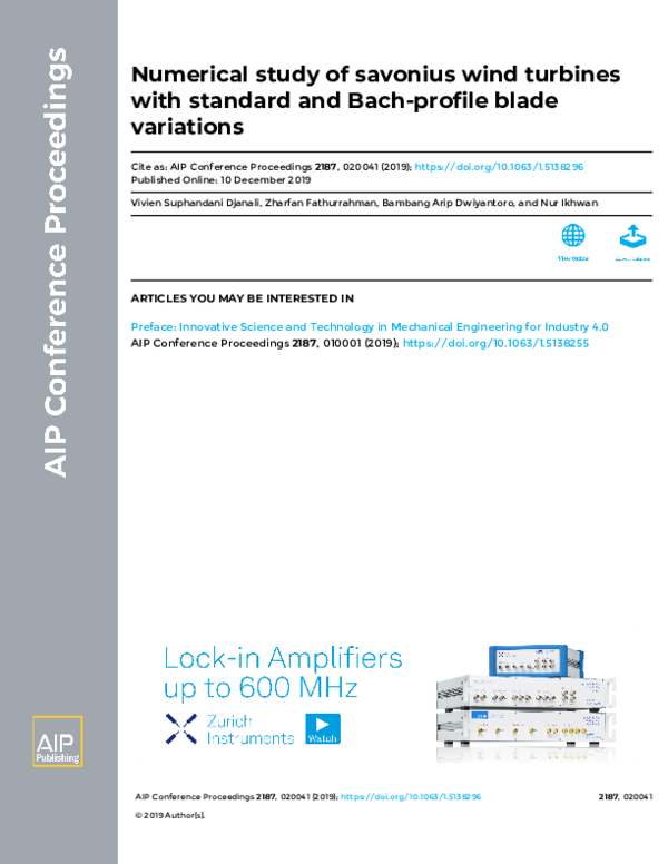 (PDF) Numerical study of savonius wind turbines with standard and Bach ...
